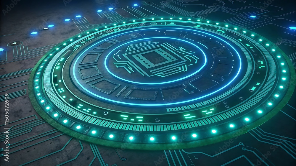Aufkleber futuristic technology gemini api gen-lang-client-0847638545 integration and circuit board design