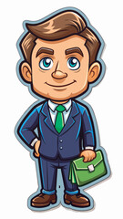 Obraz premium Successful businessman holding a briefcase.