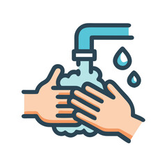 Washing Hands Icon – Hygiene and Cleanliness Symbol