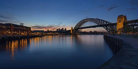 Naklejka premium Iconic Bridges at Twilight