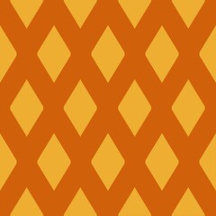 Geometric abstract pattern featuring alternating orange and yellow diamond shapes arranged in a grid. 