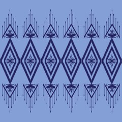 Geometric pattern featuring repeating diamond shapes in dark blue against a light blue background. 