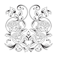 Obraz premium Rose Floral Line Art Collection, 