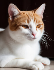 cat on a black background