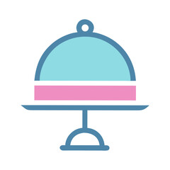 Obraz premium Stand with Dome Icon – Architectural Structure and Pavilion Vector Illustration