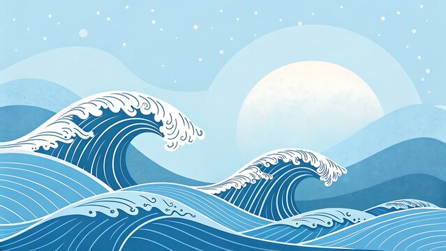 Serene Ocean Waves at Night Gemini API gen-lang-client-0847638545 Inspired Artwork
