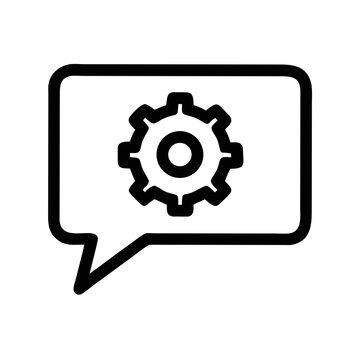 Chat Bubble with Gear Icon &ndash; Messaging Settings and Communication Tools Vector Illustration
