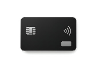 Contactless Payment Card: Black Credit Card with NFC Symbol