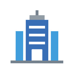 Obraz premium Corporate Office Tower Icon – Modern Business Skyscraper Vector Illustration