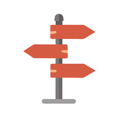 Directional Signpost Icon – Navigation, Road Guide, Travel Direction Symbol