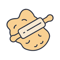 Dough Kneading Icon &ndash; Baking Process, Cooking, Handmade Bread Symbol