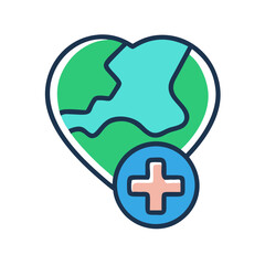 Obraz premium Earth Heart Care Icon – Environmental Protection, Sustainability, Eco-Friendly Symbol