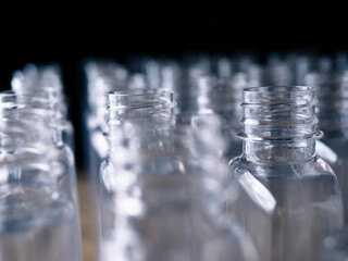 Row of plastic PET Bottles Production Line – Ready for Bottling.