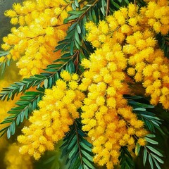 yellow flowers mimosa 