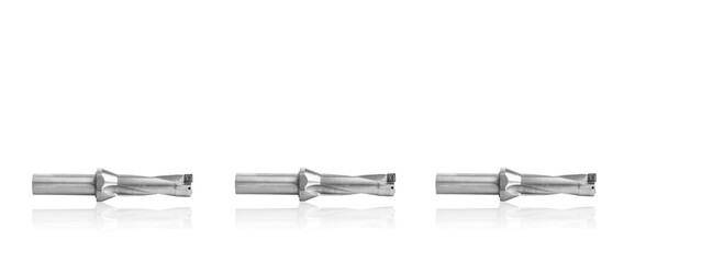 Tac roughing endmill cutting tool made of tungsten carbide for high-speed drilling and metal shaping, isolated on white background, used in steel machining operations and precision engineering.