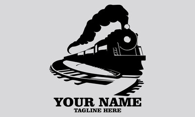 Fototapeta premium Train moving logo design,Train moving vector illustration with white background