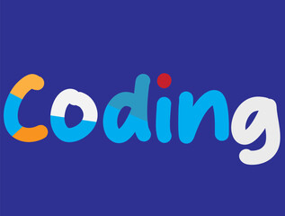 coding, logo, design, template, typography, vector,