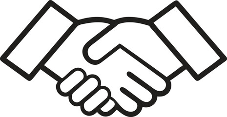 handshake line art con vector illustration, handshake icon vector illustration