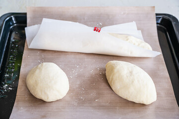 成形した生地　パン作り