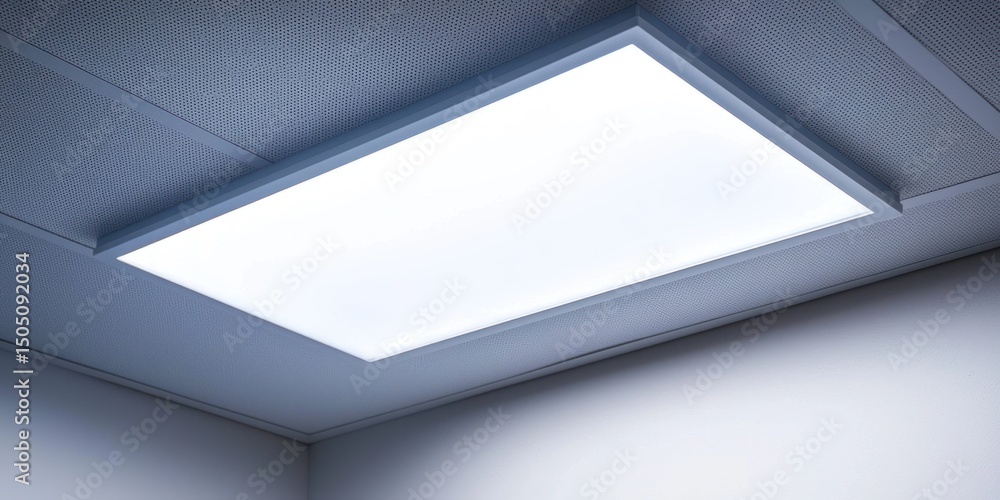 Poster ultra-thin led panel light with frosted diffuser on white background