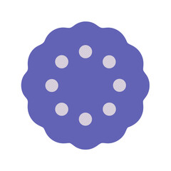Round Cookie Icon – Sweet Snack, Baked Dessert Biscuit Symbol