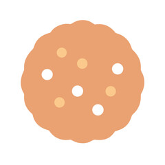 Round Cookie Icon &ndash; Sweet Snack, Baked Dessert Biscuit Symbol