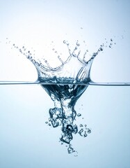 A crashing wave is frozen mid-splash, with every droplet clearly visible