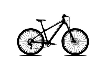 Fototapeta premium Engraving of a mountain bike isolated on white background, ready for an outdoor adventure
