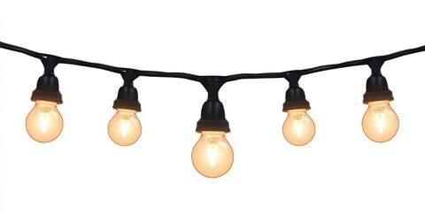 Waterproof LED outdoor string lights for patios on white background