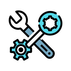 Support Tools and Settings Icon &ndash; Technical Assistance Symbol, Maintenance and Configuration