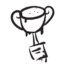 set of an Sport Equipment Graffiti Trophy