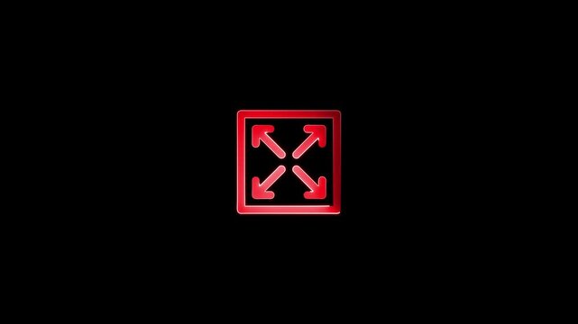 glowing neon fullscreen icon animation black background. 4K Video motion graphic animation.