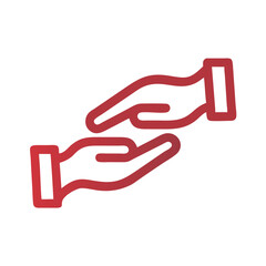 Two Hands Sharing Support Icon – Help, Care, Charity, Giving Symbol Vector