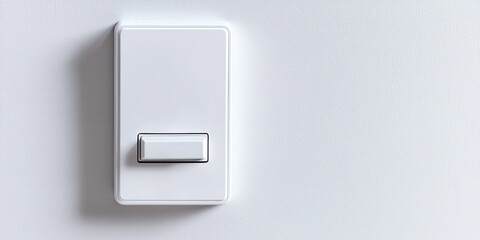 Wireless remote light switch with wall mount on white background