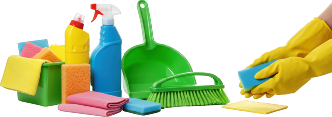 Cleaning Supplies Sponges Bucket Brush Gloves Detergents Household Cleaning Kit Colorful Cleaning