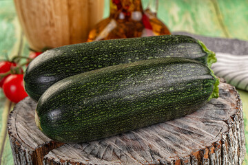 Young fresh raw green zucchini