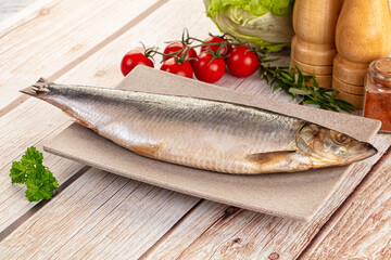 Raw whole salted herring fish