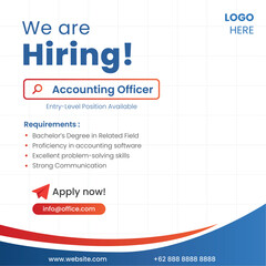 template hire Job vacancy poster social media