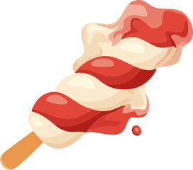 Fallen Swirled Ice Cream Popsicle