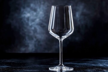 Elegant crystal wine glass with intricate cut patterns on wooden surface, illuminated by warm golden light for a sophisticated ambiance