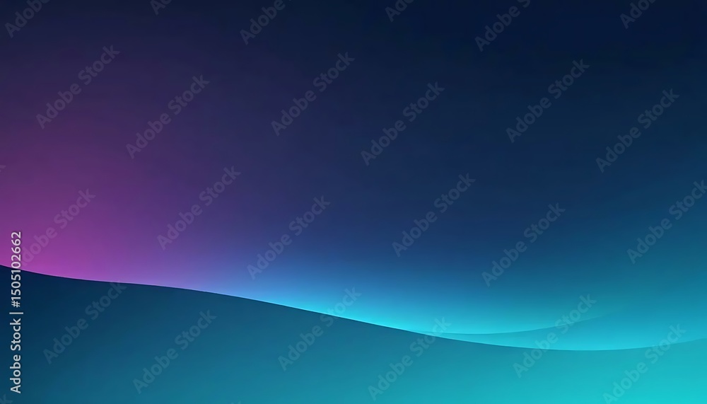 Poster abstract luminous gradient background with a serene, flowing wave pattern in cool tones