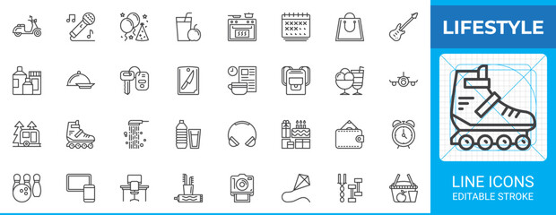 Lifestyle line icon pack