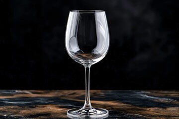 Elegant crystal wine glass with intricate cut patterns on wooden surface, illuminated by warm golden light for a sophisticated ambiance