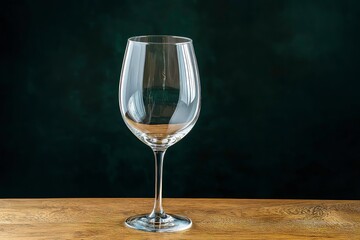 Elegant crystal wine glass with intricate cut patterns on wooden surface, illuminated by warm golden light for a sophisticated ambiance