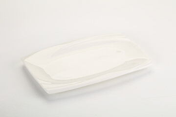 White ceramic empty plate dishware