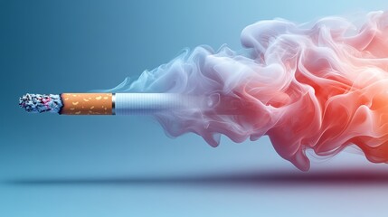 Abstract Representation of Cigarette Smoke Against Soft Gradient Background