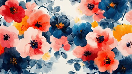 Vibrant floral tapestry in a dreamy garden blooming with passion hope and love with soft watercolor textures and painted