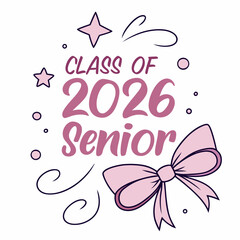 Pink Senior Class of 2026 phic Illustration