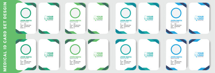 Editable Vector Medical ID Card Bundle | Hospital & Healthcare Staff Badge Templates