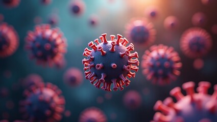 A virus spreads through the vastness of space, infecting celestial bodies with glowing, microscopic agents drifting among the stars.